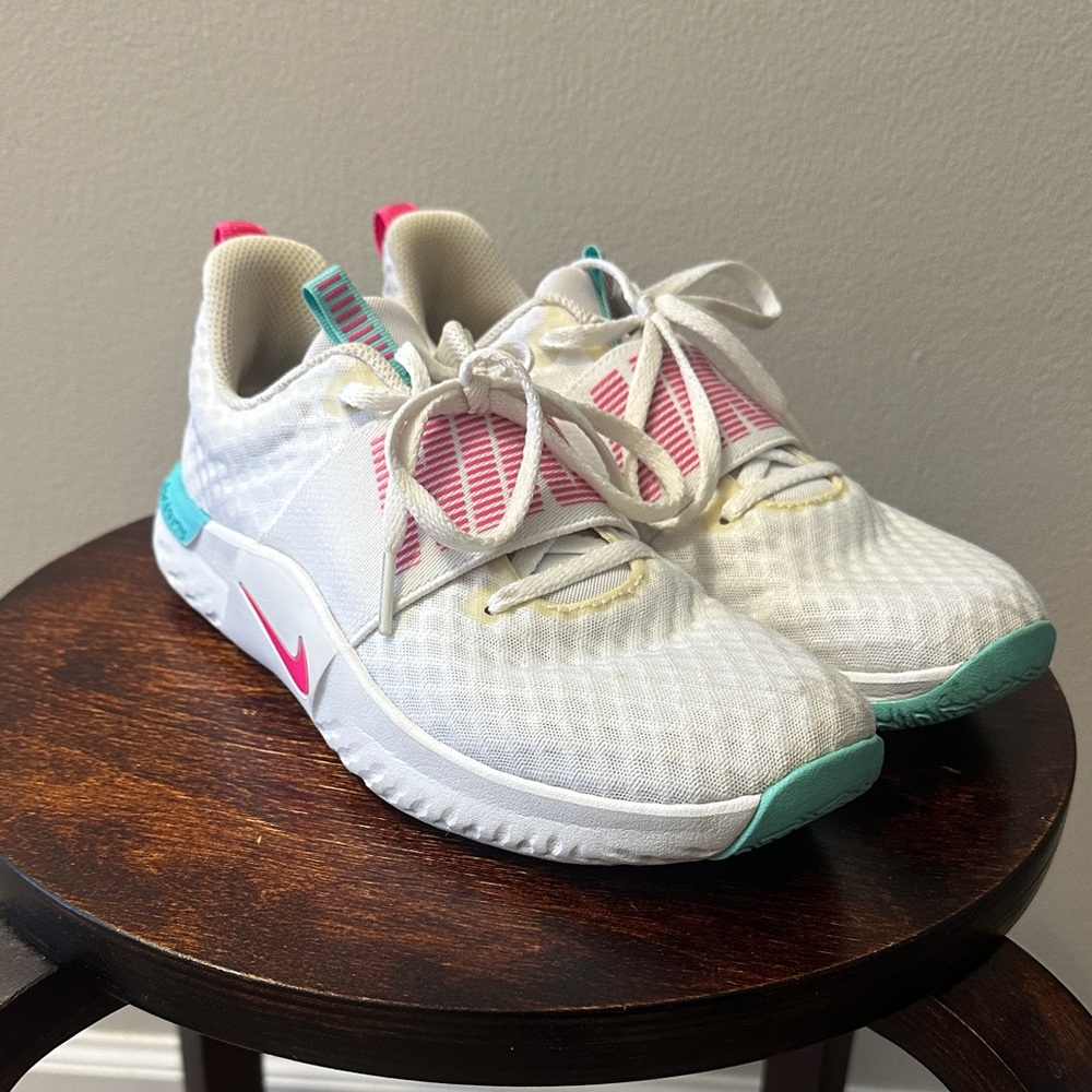 Nike White and Pink Athletic Shoes